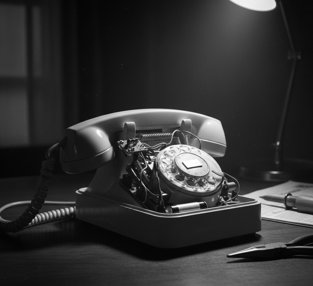 noirish gun on desk