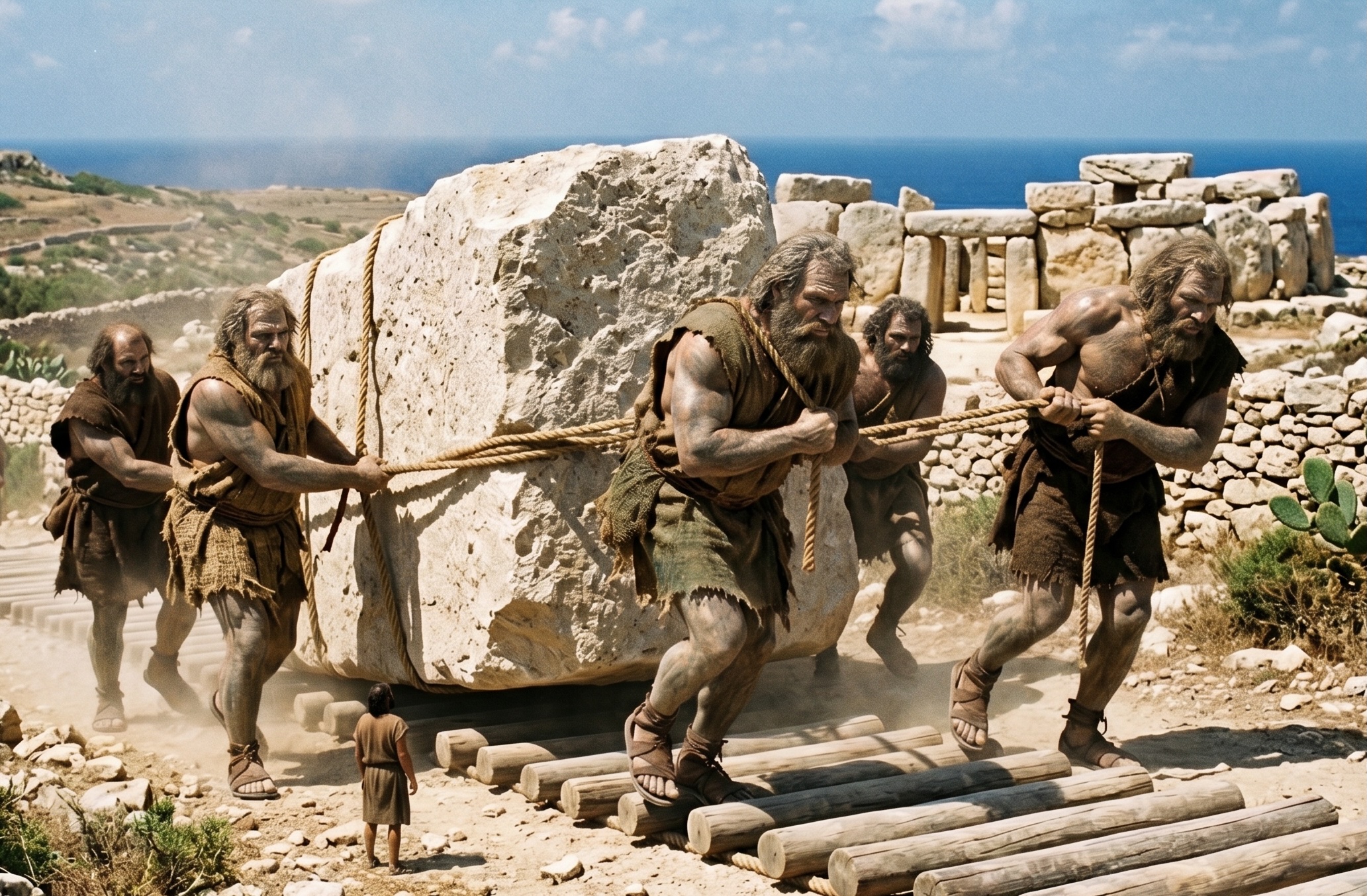 giants carrying stones on malta