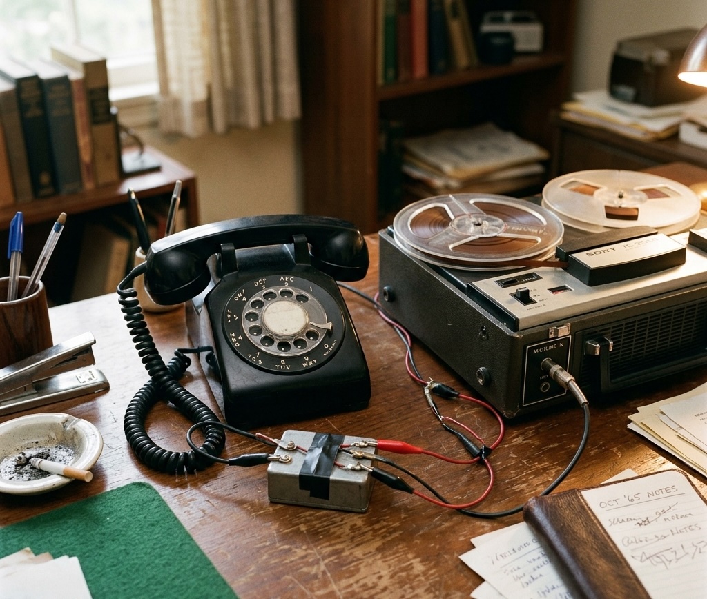 noirish gun on desk